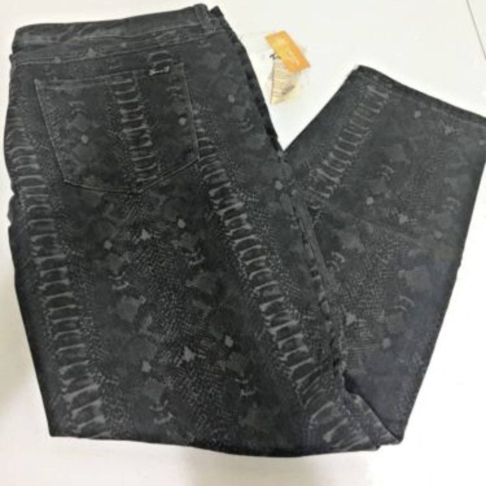 Women's Skinny Jeans 24 Grey Black Print Luxe